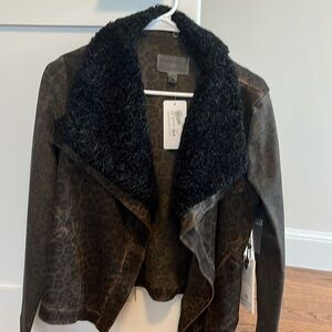 Marrakech Brown/black leopard Moto Jacket - size XS - new with tags!